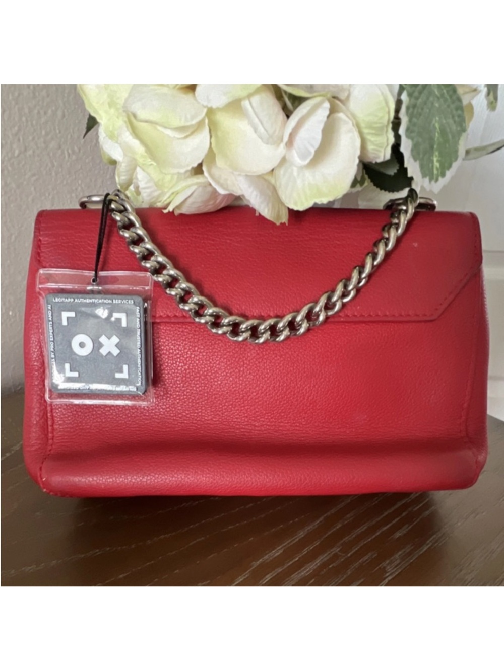 Louis Vuitton Red Leather Shoulder Bag with Silver LV Hardware - Picture 2 of 5